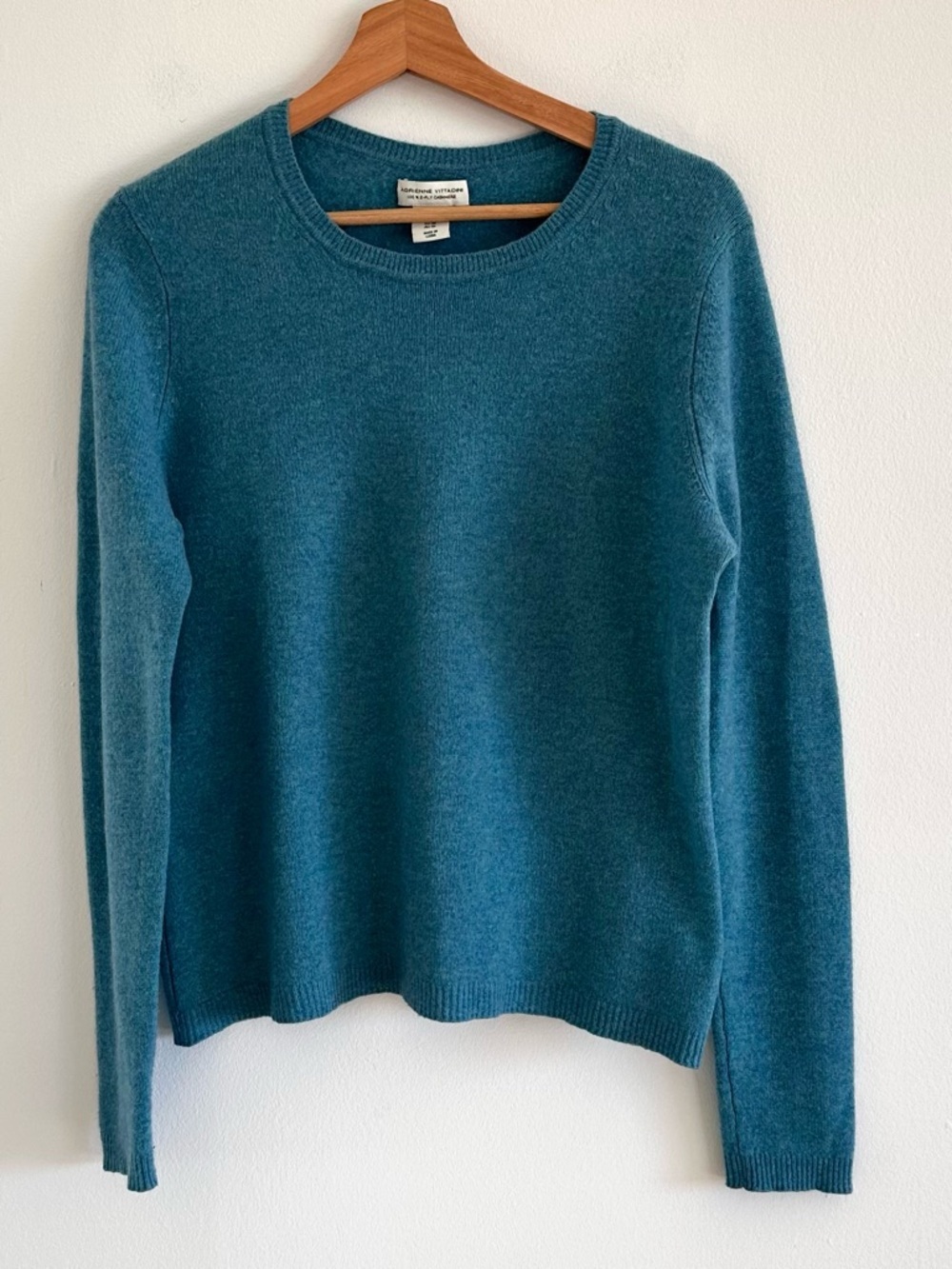 Adrienne Vittadini Cashmere long sleeve crew neck Heather blue sweater XL